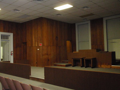 Interior court room bench
